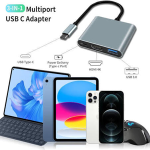 USB C to HDMI Multiport Digital AV Adapter, USB 3.1 Type C to 4K HDMI Adapter Hub with USB 3.0 Port +PD Compatible with MacBook Pro/ S8+/S9+ etc USB-C Devices
